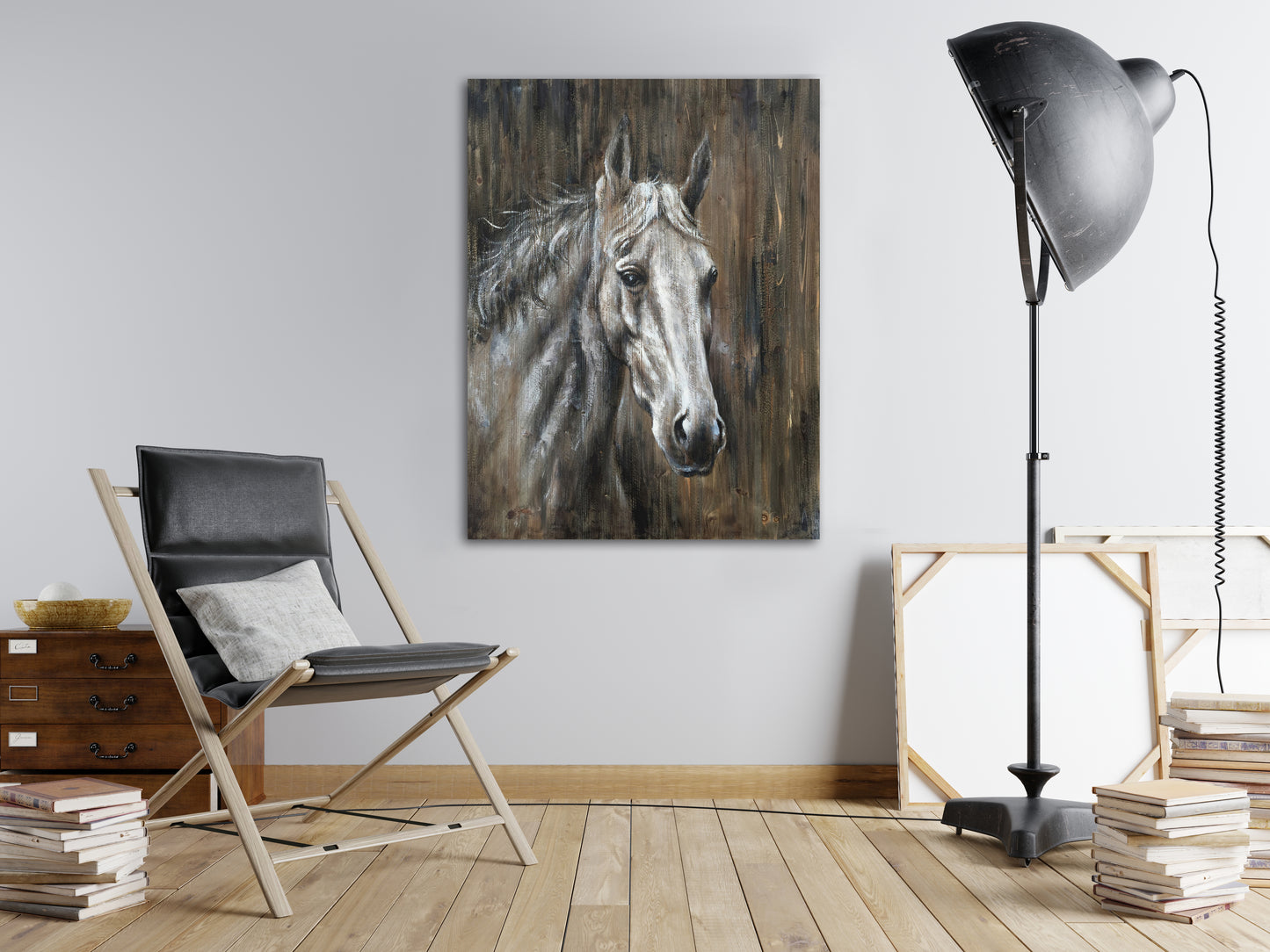 'Texas Horse ' Oil Painting Print on Wrapped Canvas