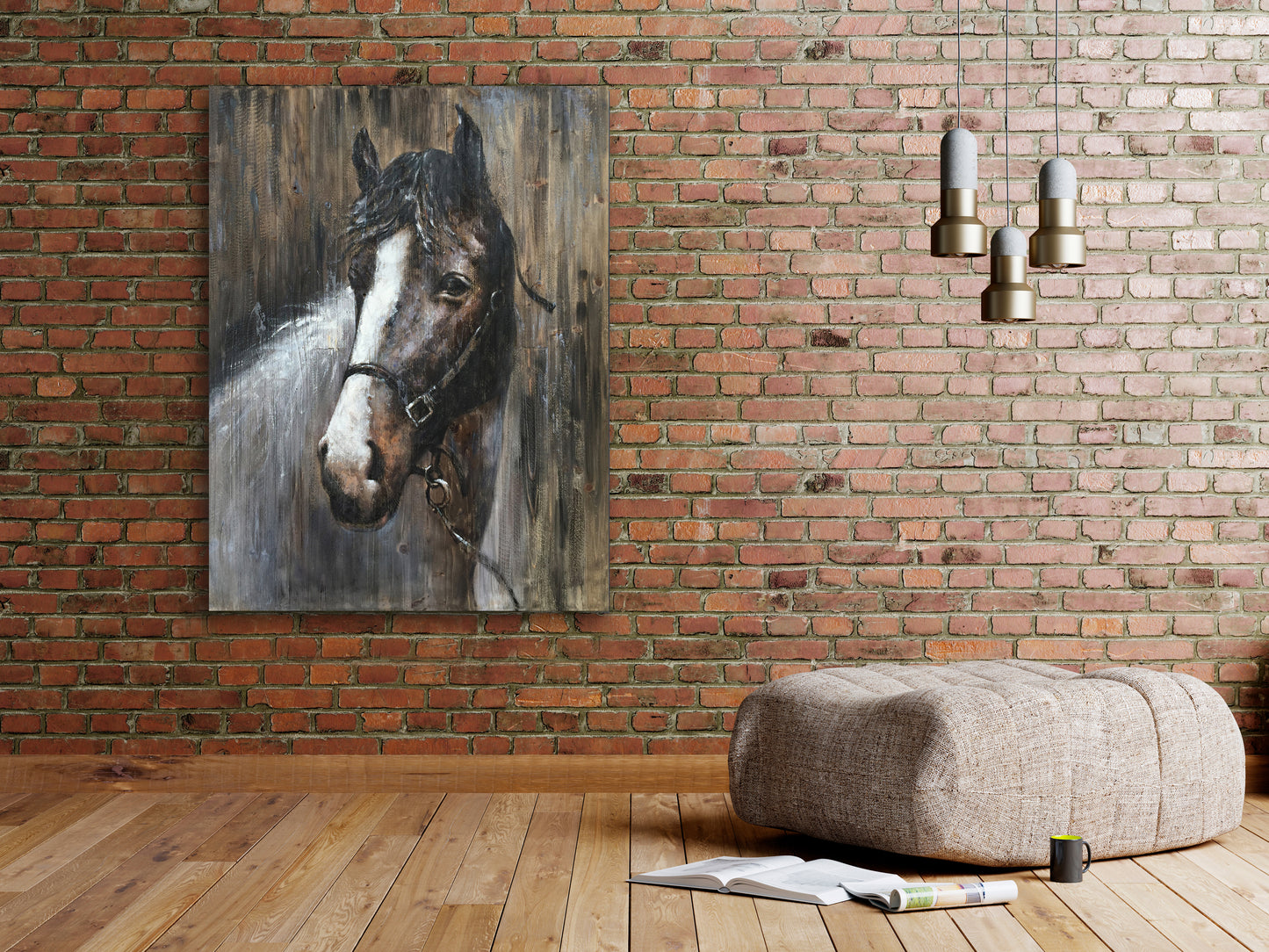 'Texas Horse III' Oil Painting on Wrapped Canvas