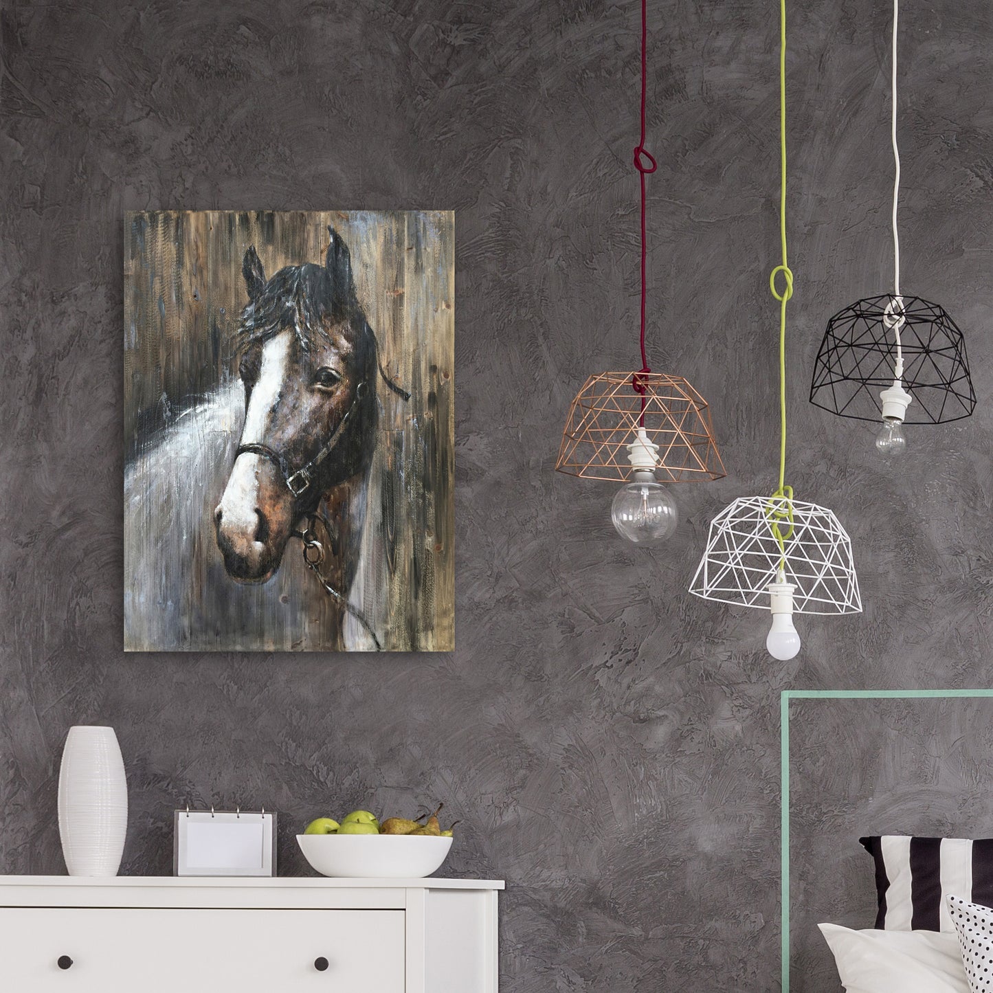 'Texas Horse III' Oil Painting on Wrapped Canvas