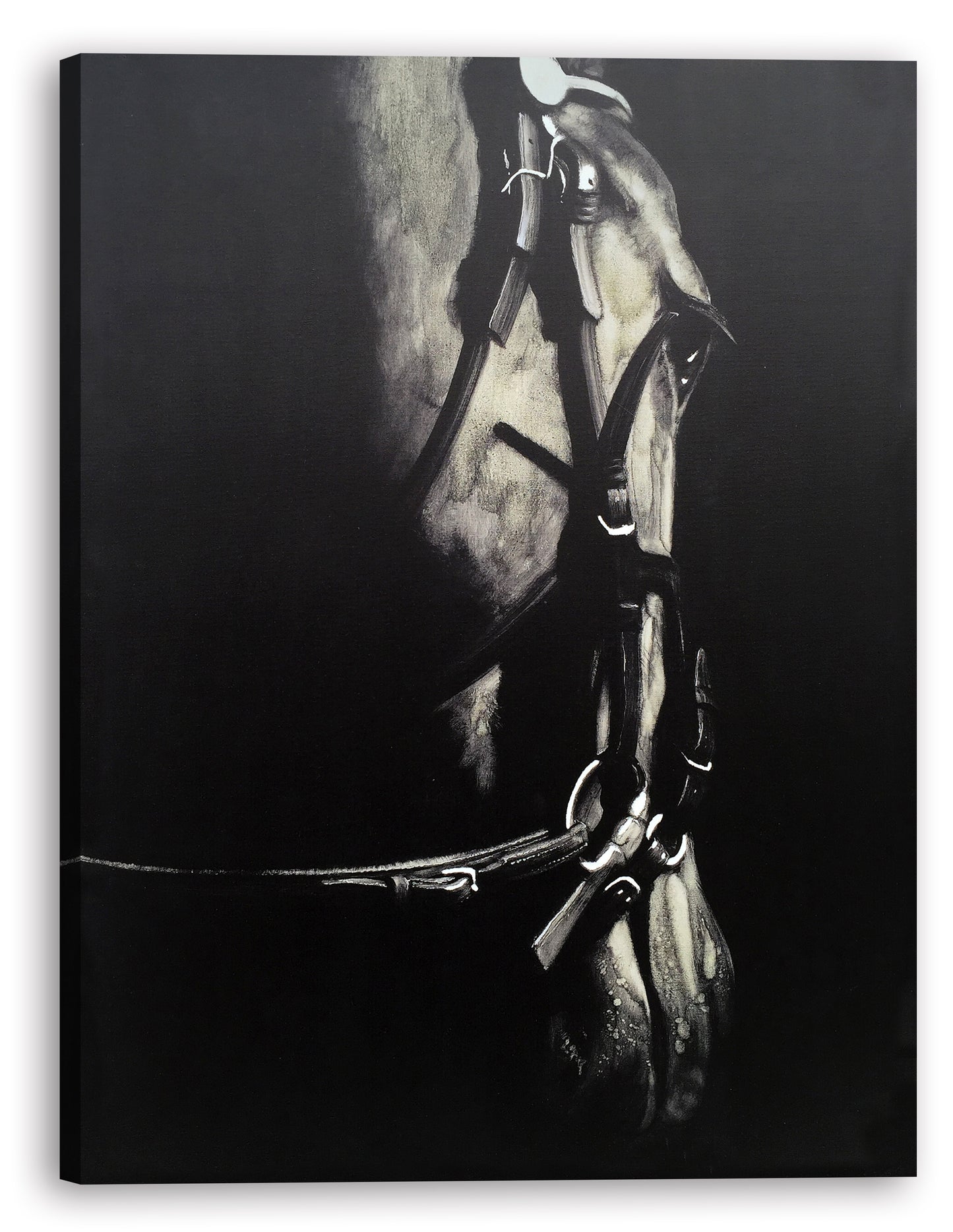 'Horse in the Dark V' Oil Painting on Wrapped Canvas