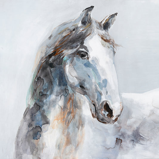 White horse of modern art - Oil Painting on Wrapped Canvas Wall Art.