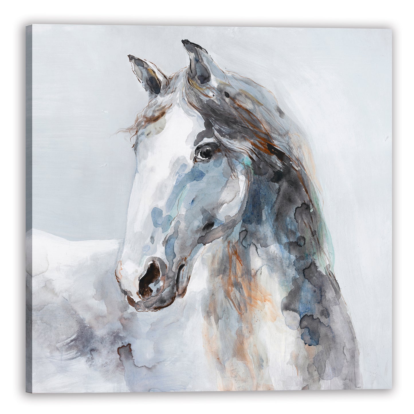 White horse II of abstract art, Oil painting Canvas wall art for living room, bedroom