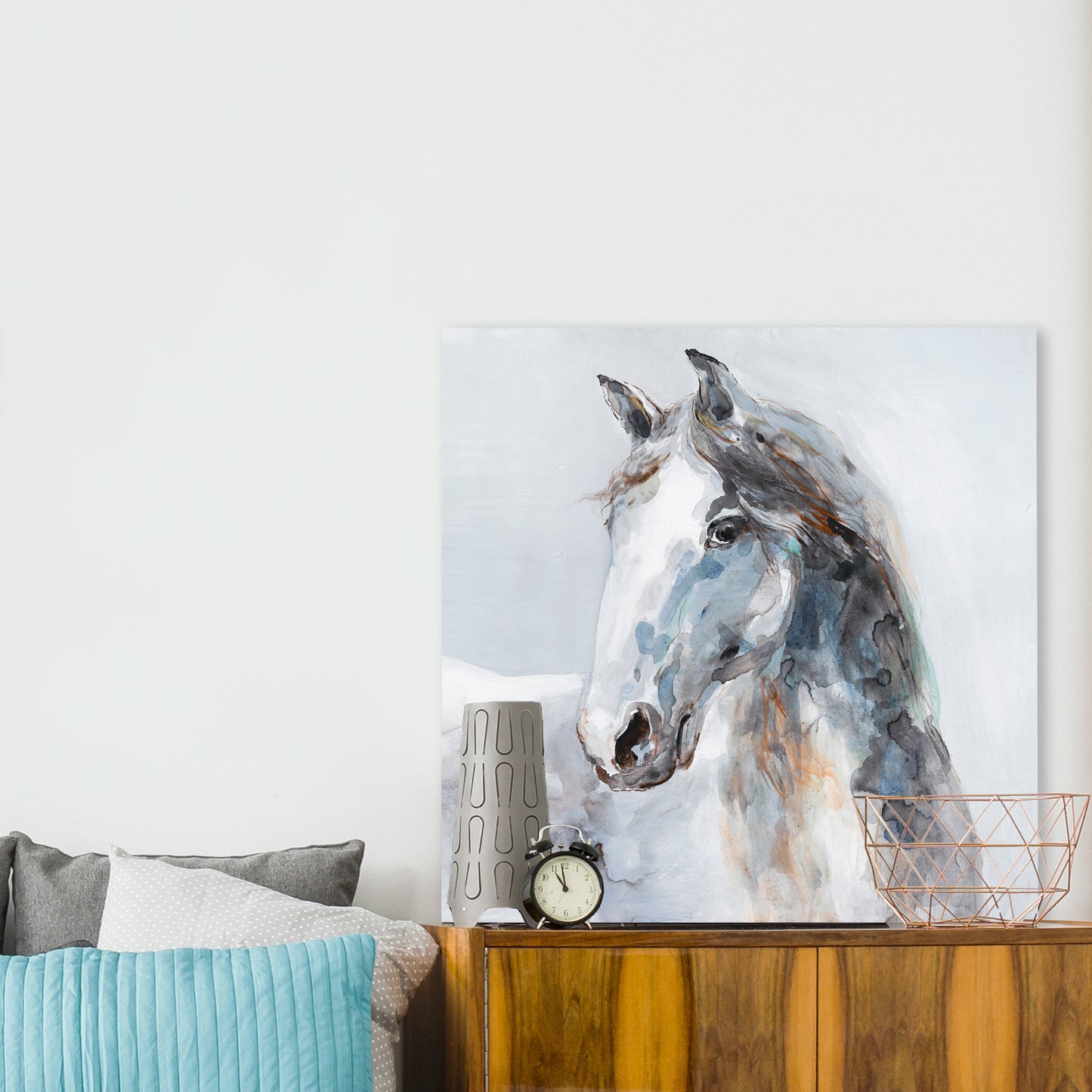 White horse II of abstract art, Oil painting Canvas wall art for living room, bedroom