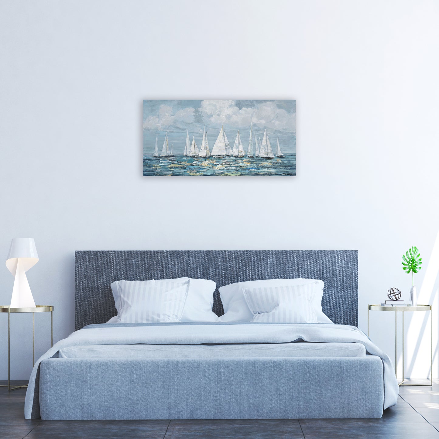 Sailing For A Long Journey Oil Painting on Wrapped Canvas. wall art, canvas artwork for living room, bedroom, office