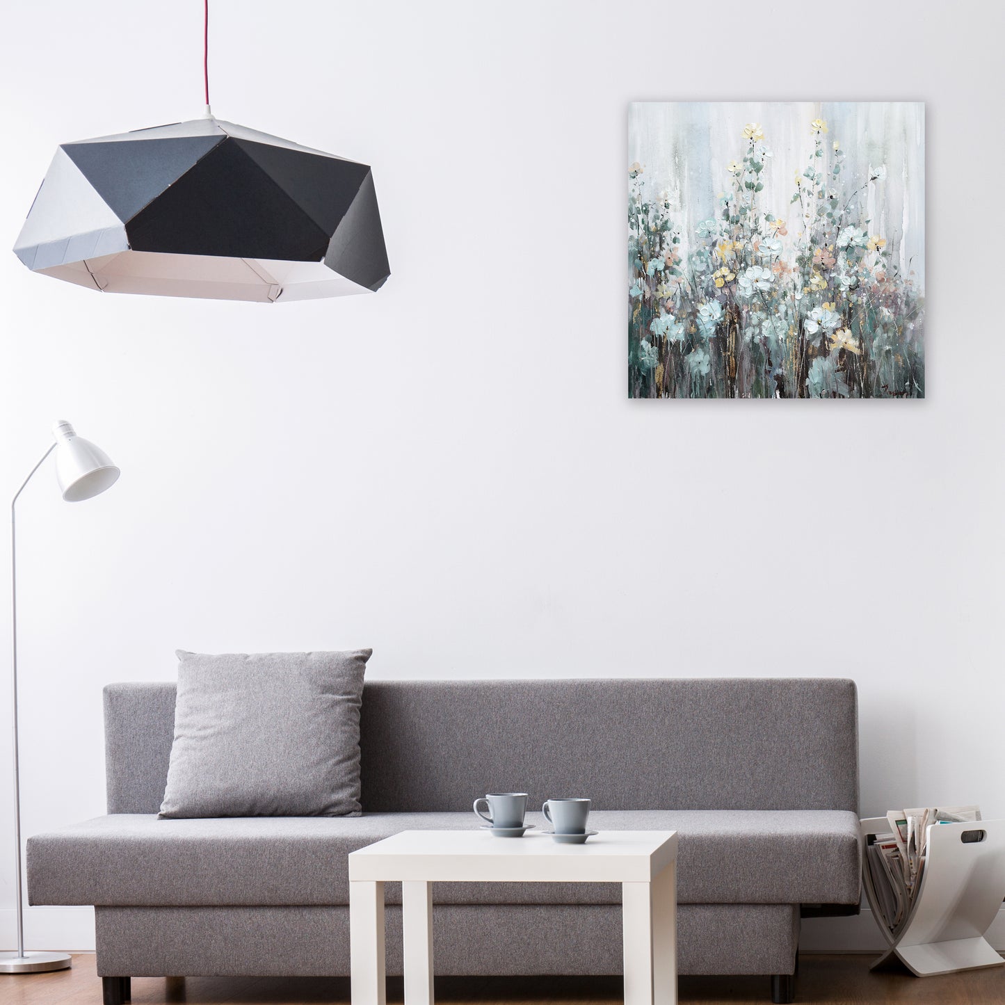 Spring abstract flowers - Oil Painting on Wrapped Canvas, wall art, canvas artwork for living room, bedroom, office