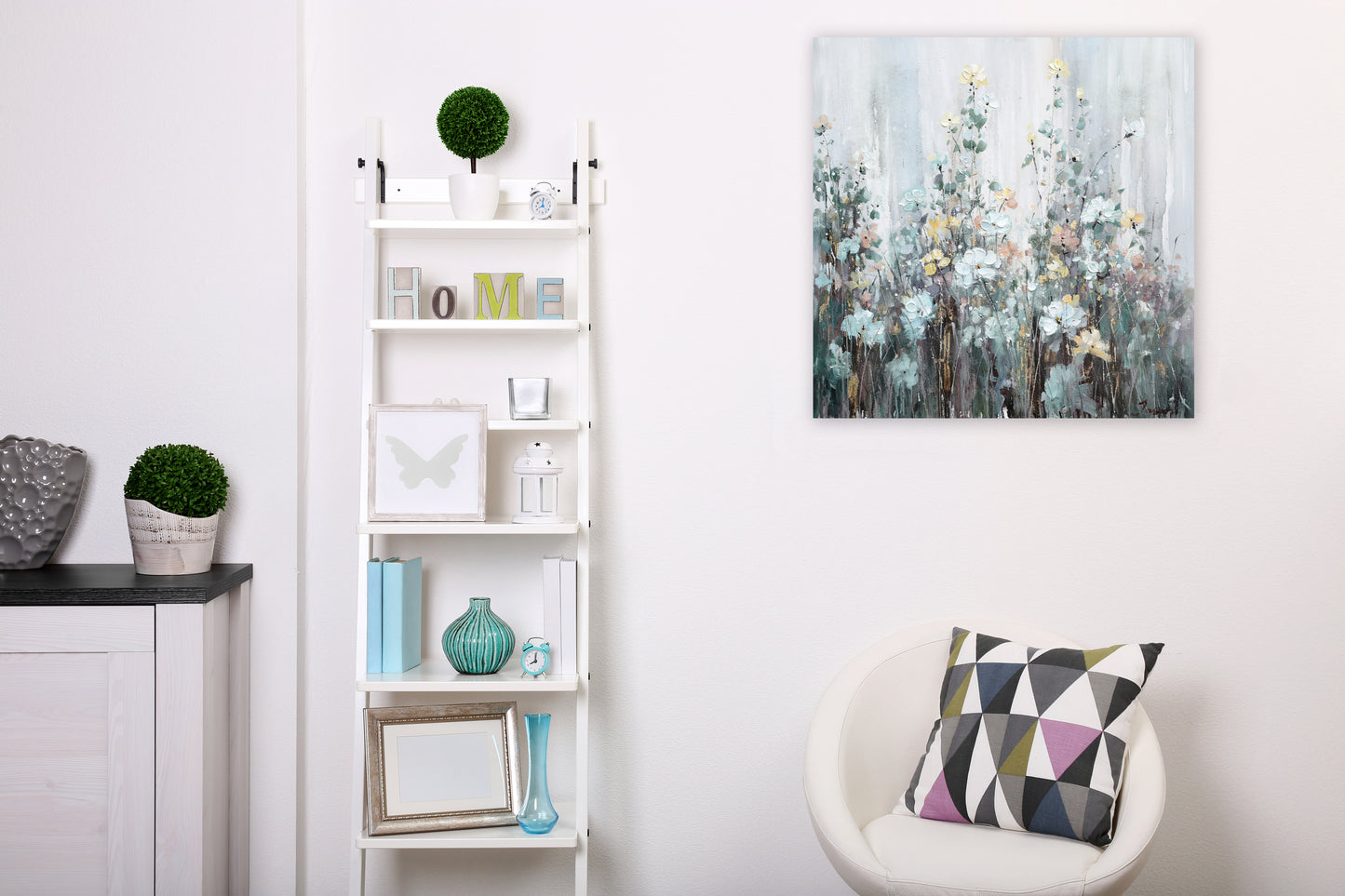 Spring abstract flowers - Oil Painting on Wrapped Canvas, wall art, canvas artwork for living room, bedroom, office