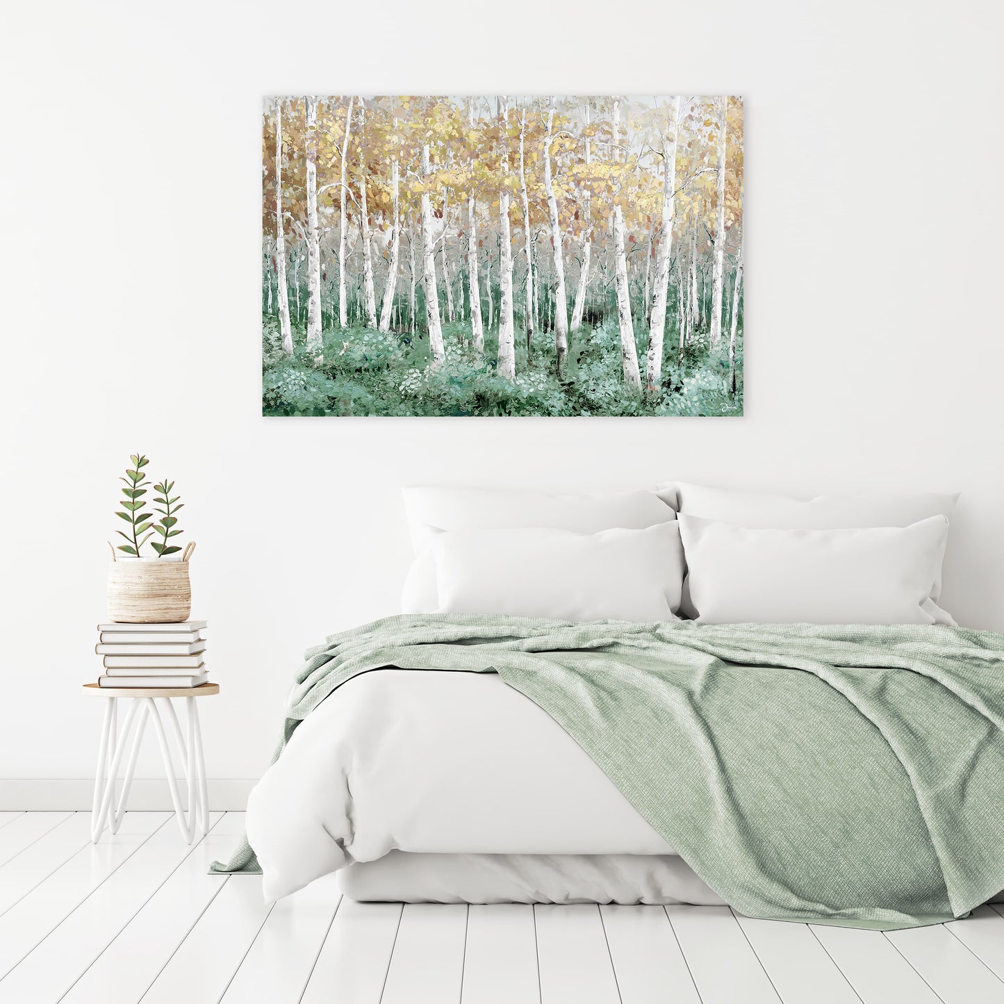 Hand-painted Art "Golden Woods" Painting original, Canvas Wall art for living room, bedroom, office, entryway - Wrapped Canvas Painting