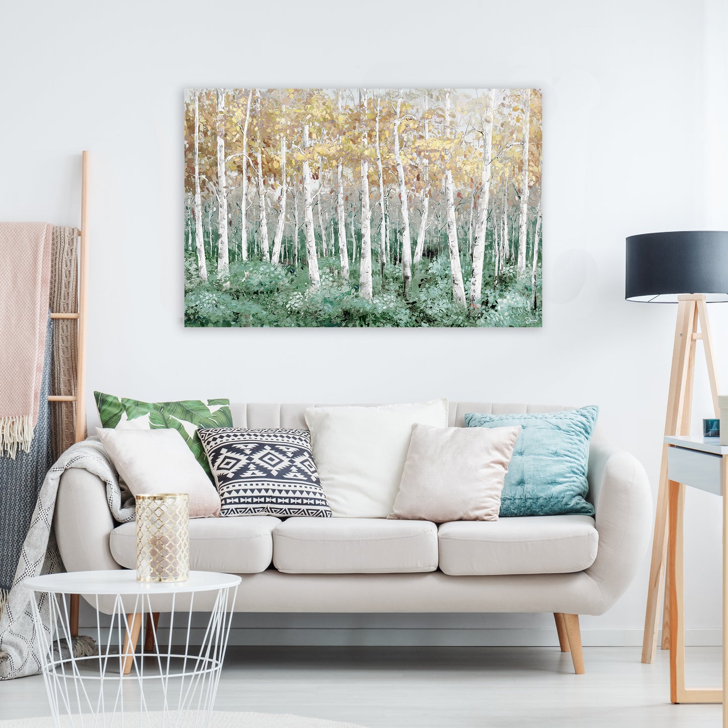 Hand-painted Art "Golden Woods" Painting original, Canvas Wall art for living room, bedroom, office, entryway - Wrapped Canvas Painting