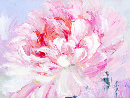 Custom Hand Painted "Blooming Flowers" Canvas Oil Painting Original Art, Canvas Wall Art - Wrapped Canvas Painting