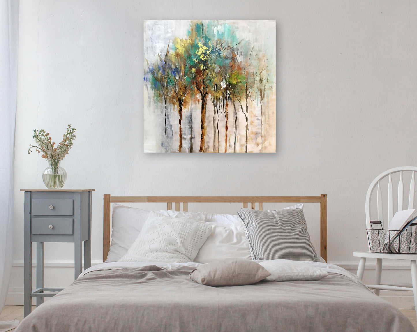 Hand-painted Art "Abstract Forest" Oil painting on canvas original, Wall art for living room, bedroom - Wrapped Canvas Painting