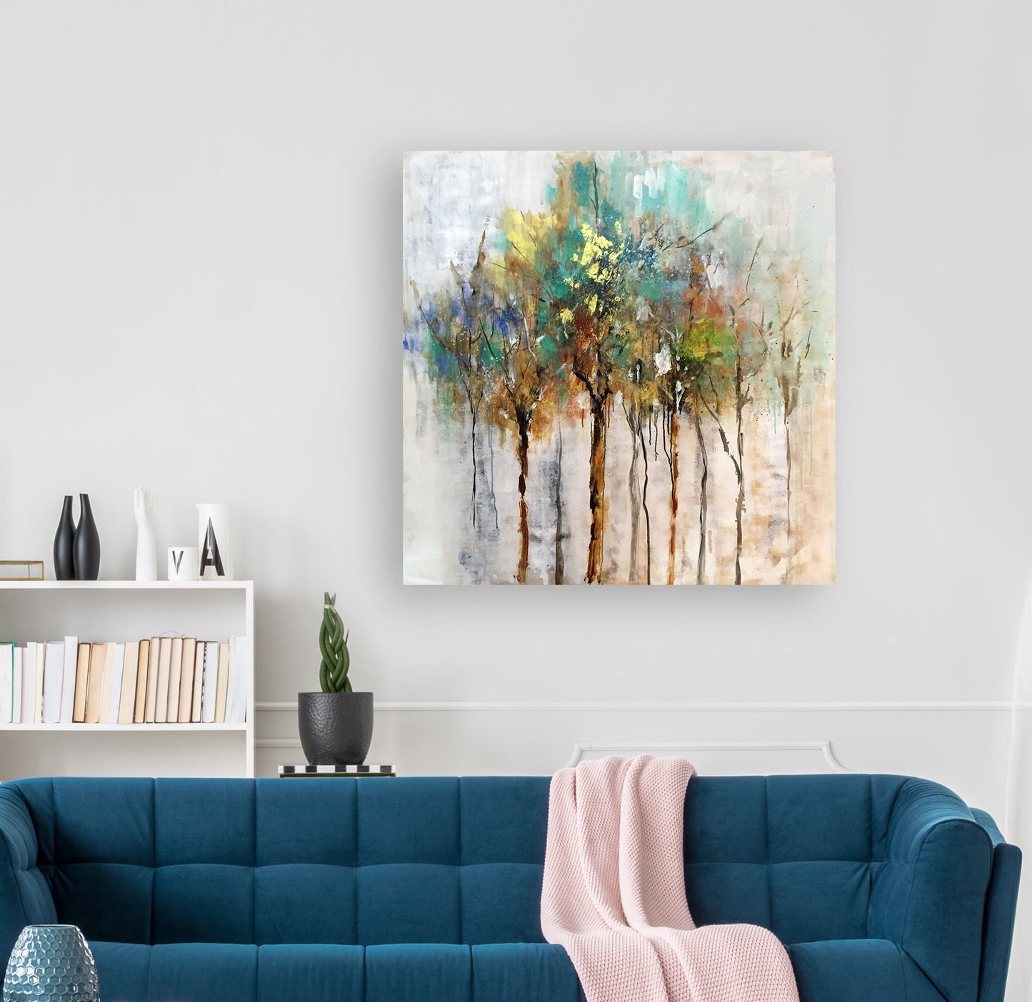Hand-painted Art "Abstract Forest" Oil painting on canvas original, Wall art for living room, bedroom - Wrapped Canvas Painting