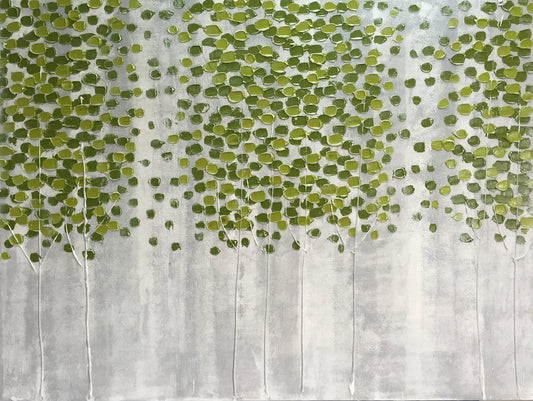 "Spring Green Forest" Hand Painted on Wrapped Canvas