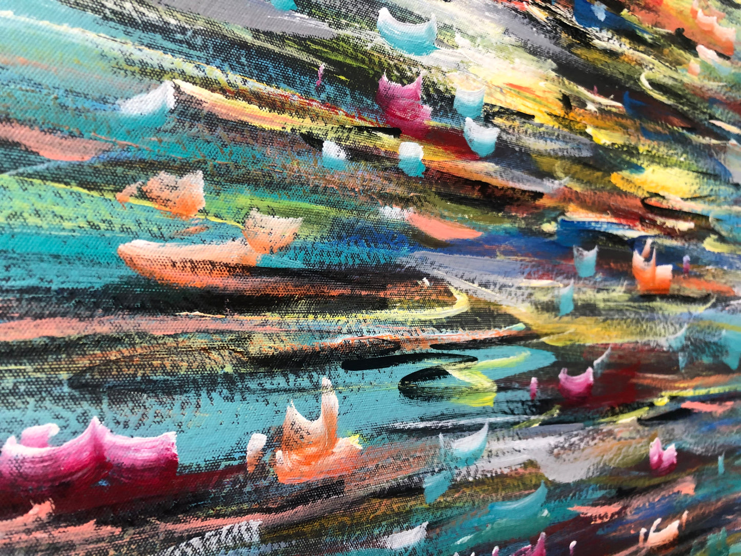 Hand-painted Abstract Art "Water Memory" painting on canvas original, Wall art for living room, bedroom, office - Wrapped Canvas Painting