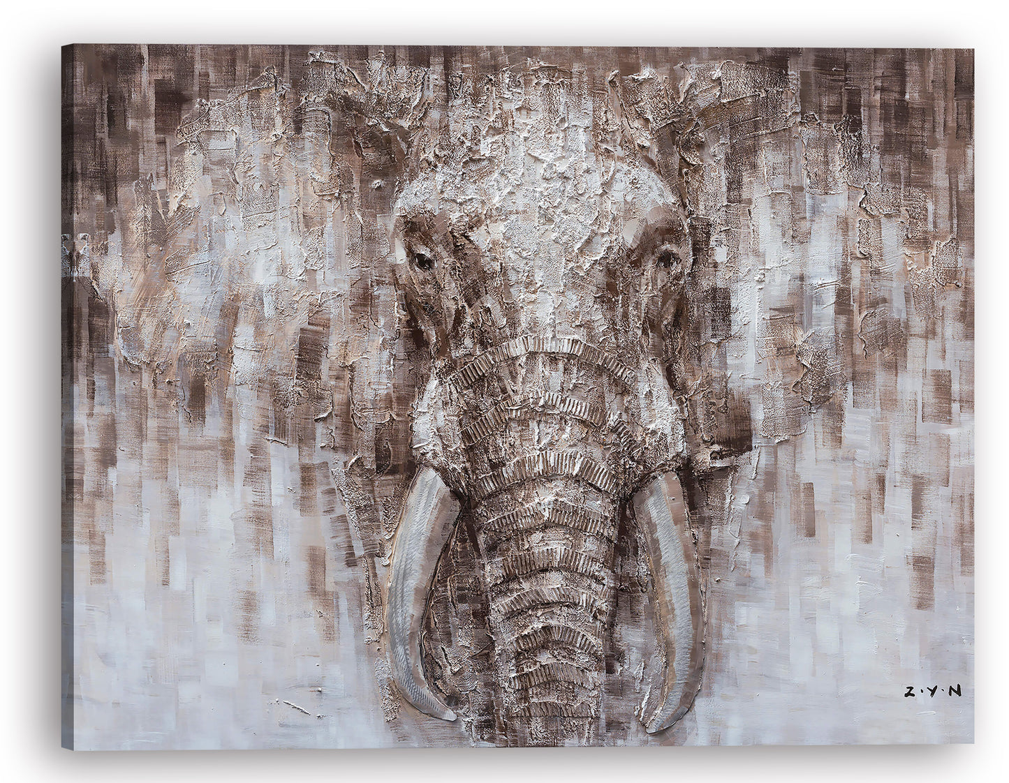 "An Elephant's Tusk Oil Painting" Hand Painted on Wrapped Canvas