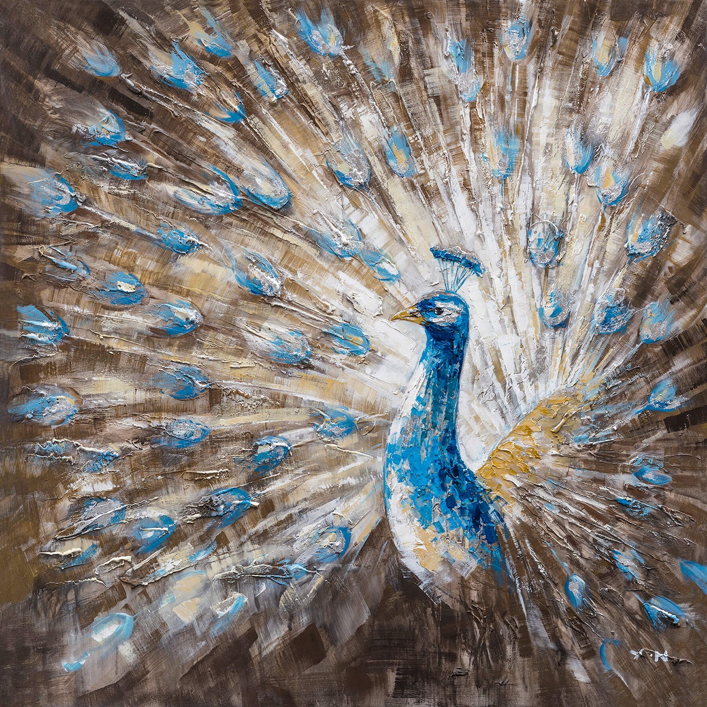 "The Shining Peacock" Hand Painted on Wrapped Canvas