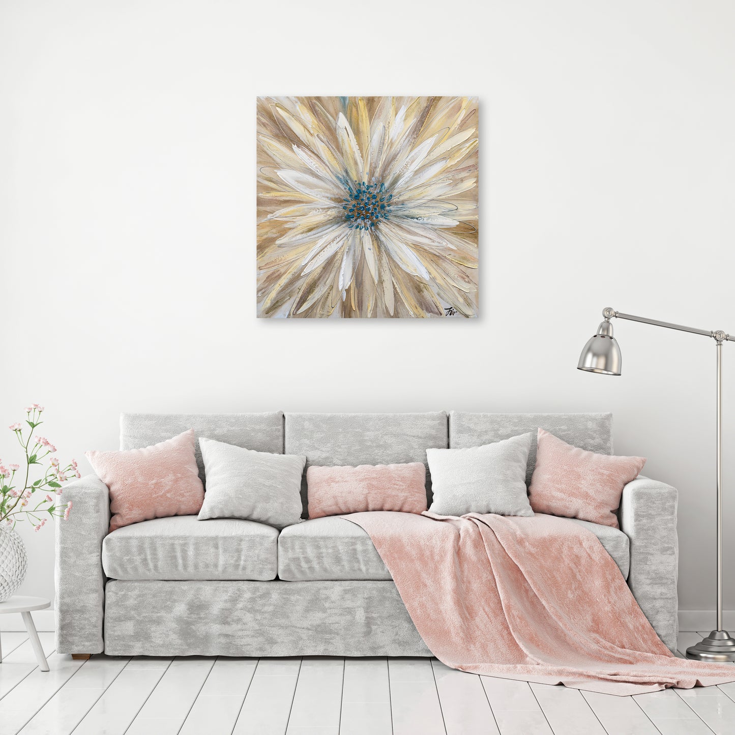 "Yellow Daisy" Hand Painted on Wrapped Canvas