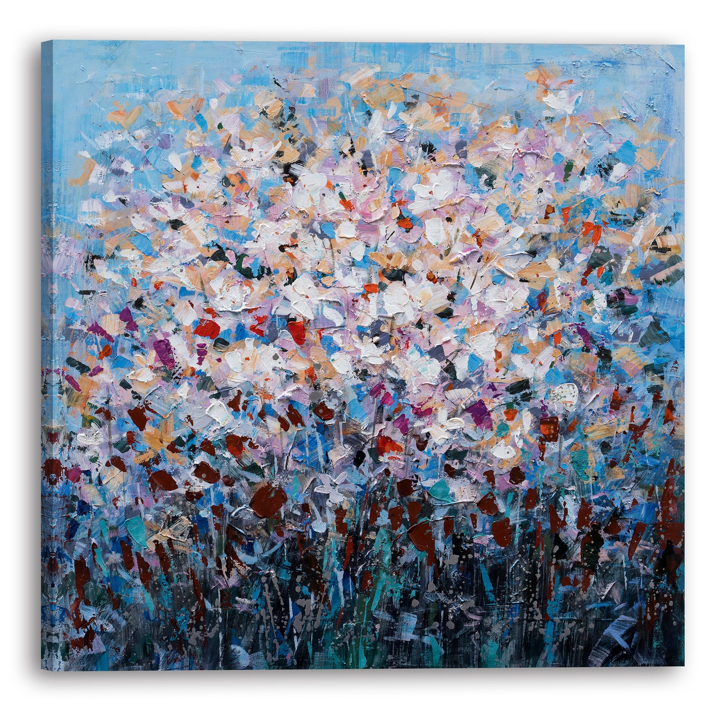 "Dozens of Petals I" Hand Painted on Wrapped Canvas