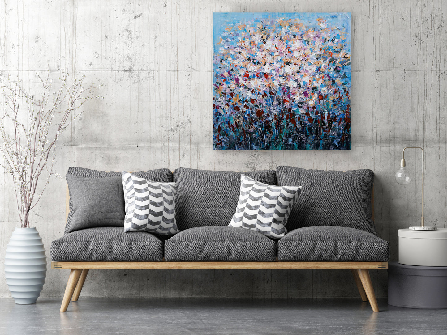 "Dozens of Petals I" Hand Painted on Wrapped Canvas