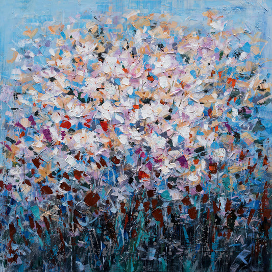 "Dozens of Petals I" Hand Painted on Wrapped Canvas