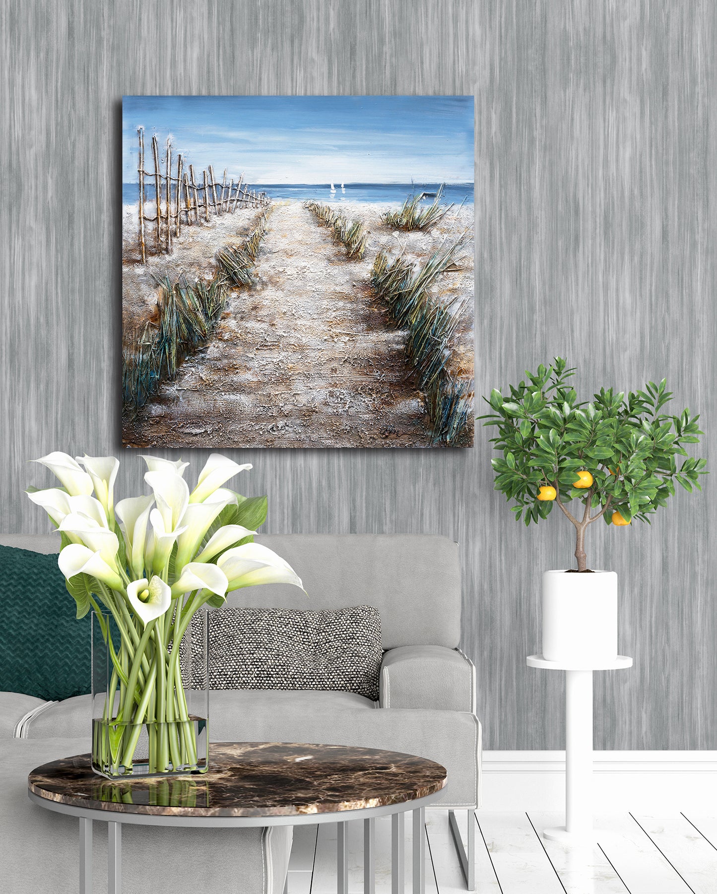 "Walkway to the Beach" Hand Painted on Wrapped Canvas
