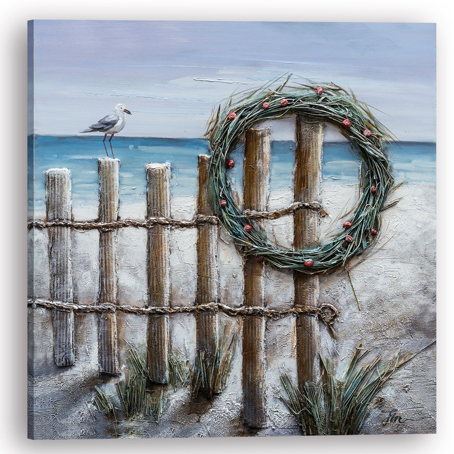 "Holiday Wreaths" Hand Painted on Wrapped Canvas
