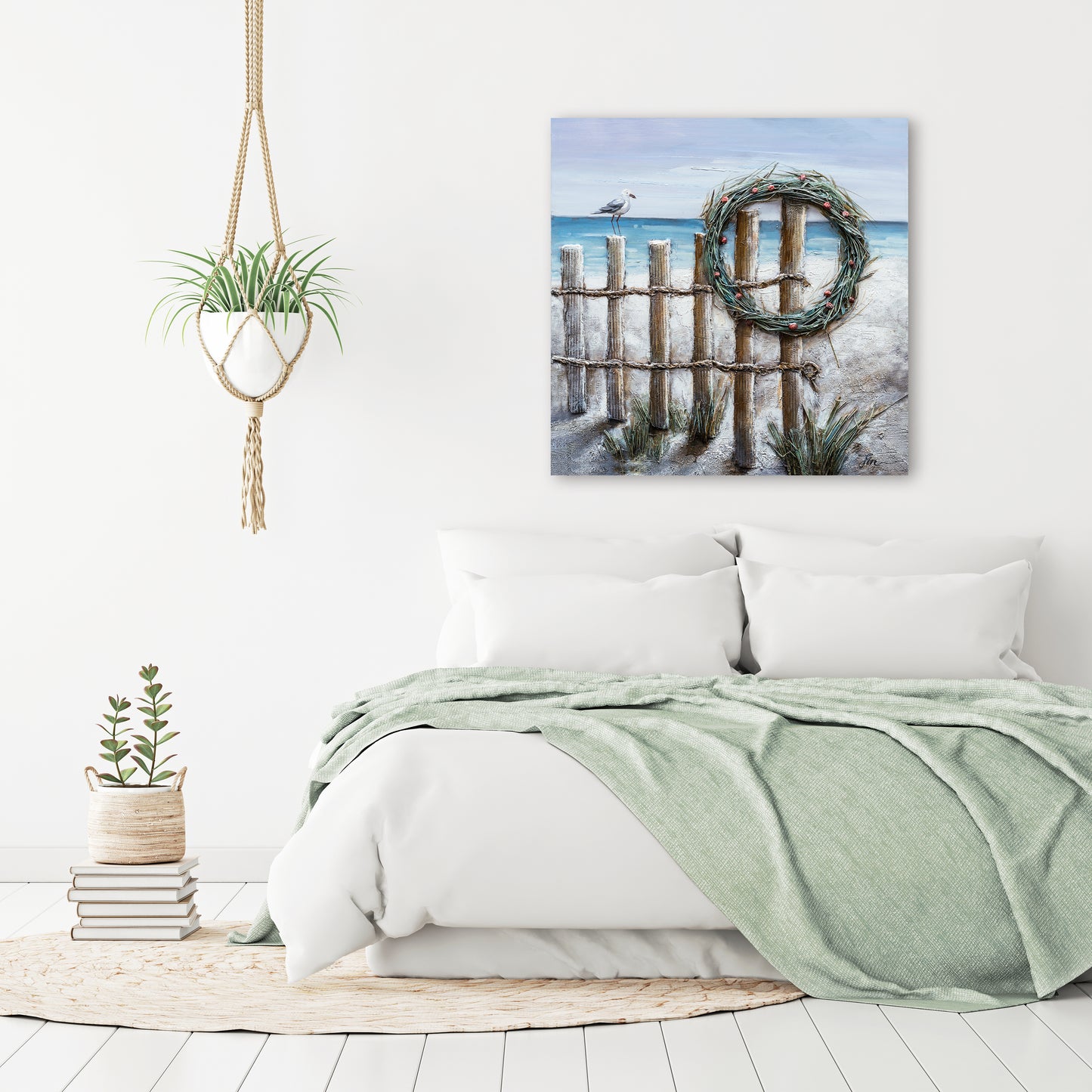 "Holiday Wreaths" Hand Painted on Wrapped Canvas