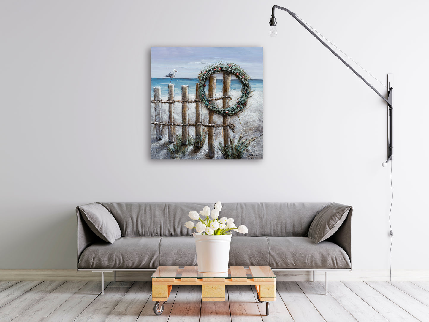 "Holiday Wreaths" Hand Painted on Wrapped Canvas