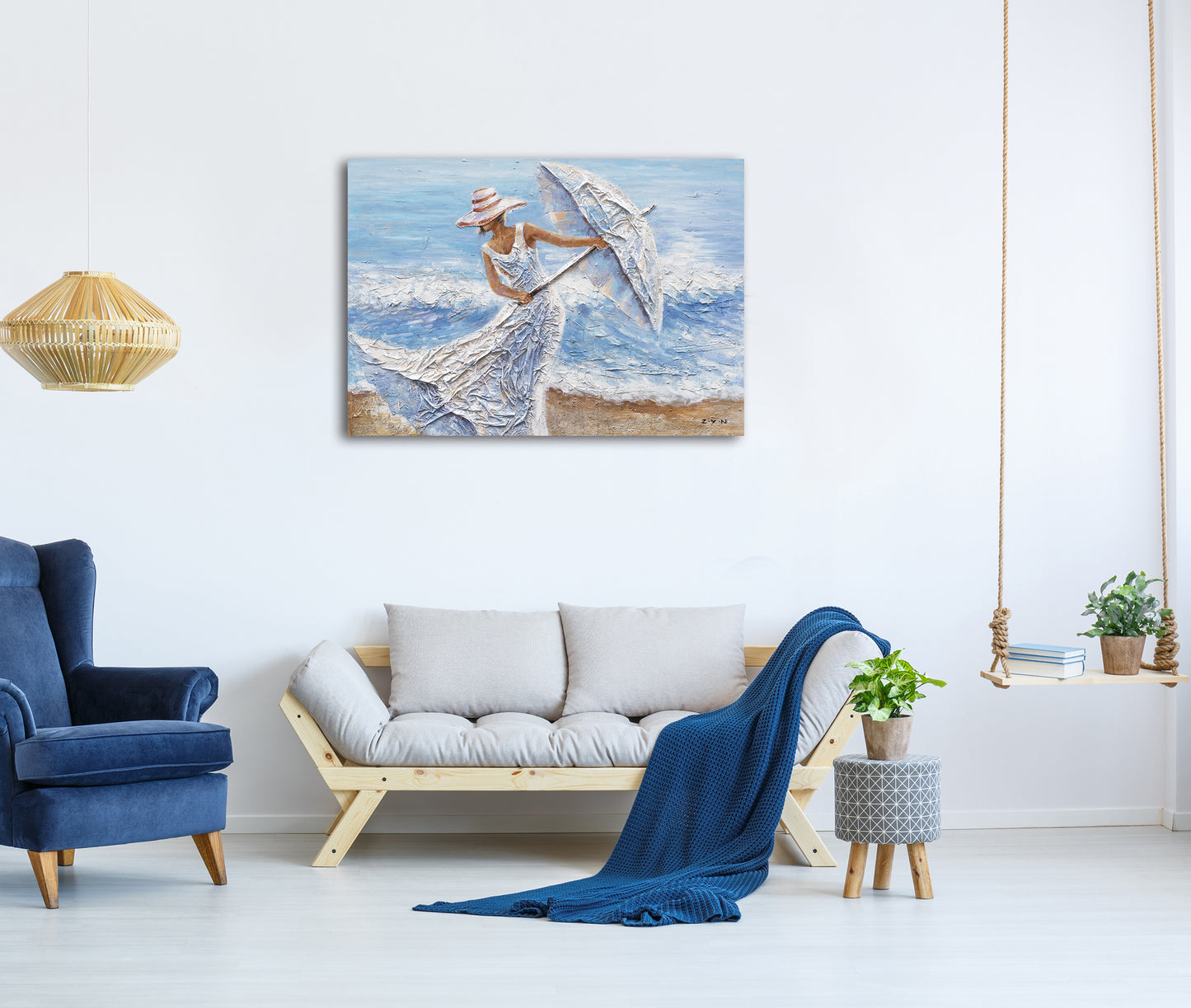 "Beach Winds" Hand Painted on Wrapped Canvas