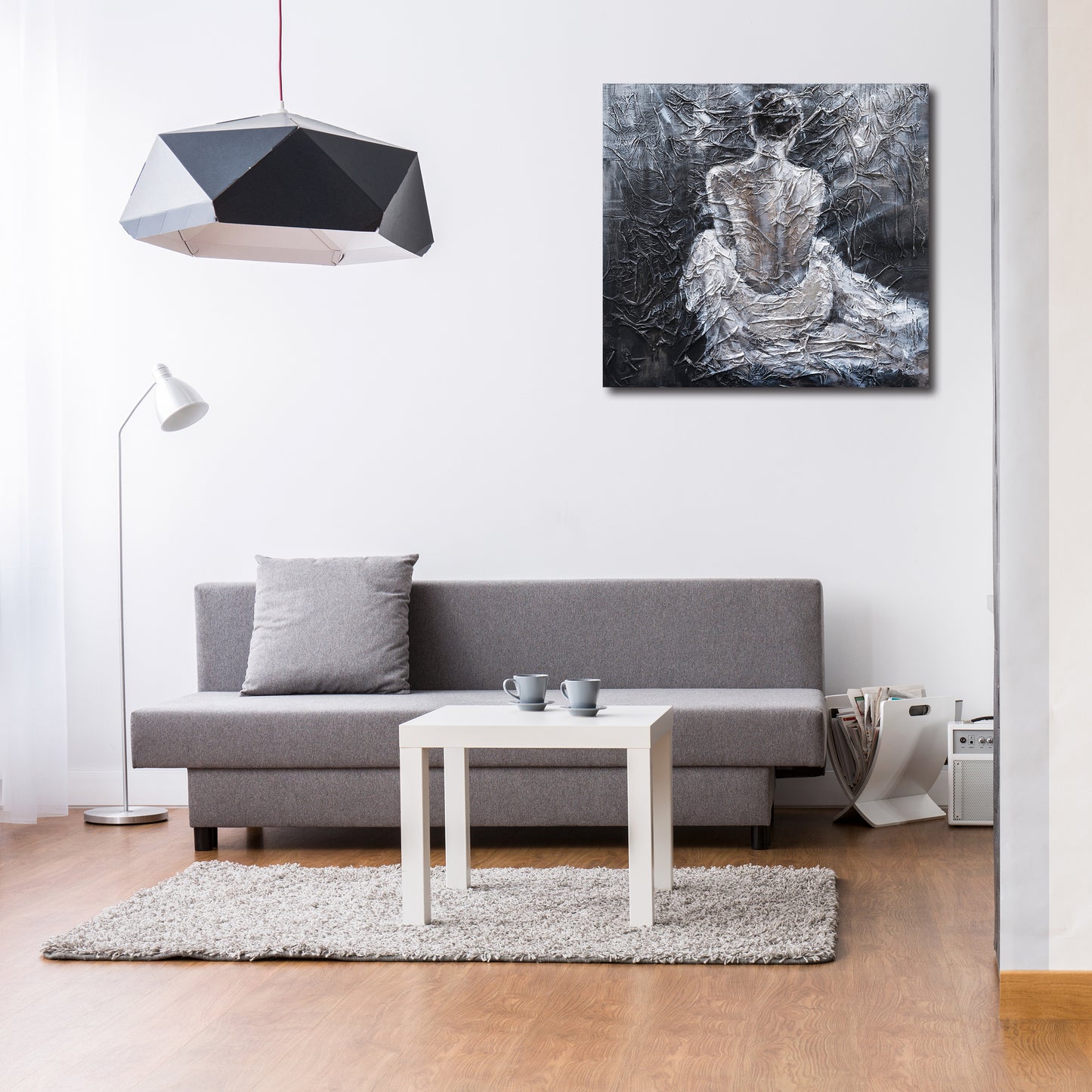Original Hand-painted art "Back in Elegance" - Textured Abstract Figure Painting, Modern Nude Art, Contemporary Wall Decor
