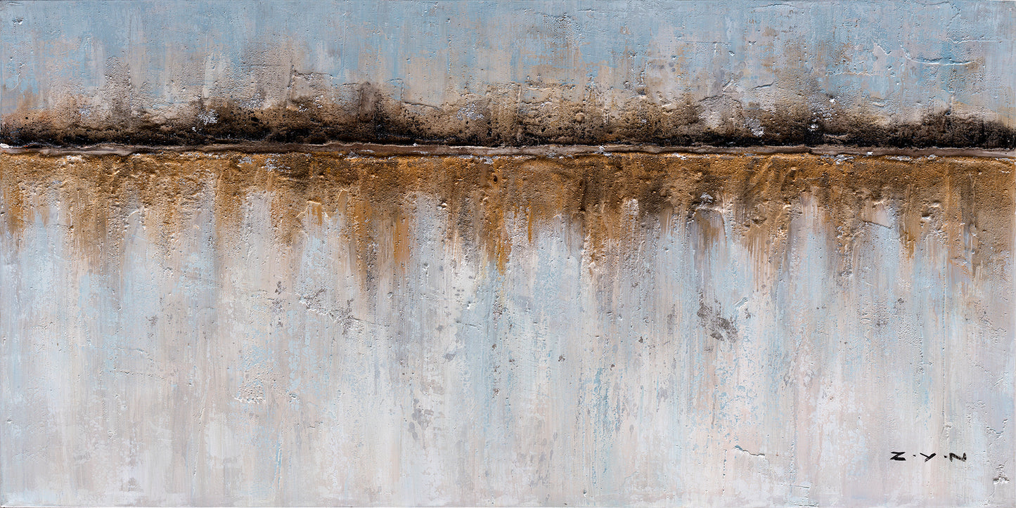 Modern Art "Abstract Earth Elements" Handmade Canvas Artwork - wrapped Canvas