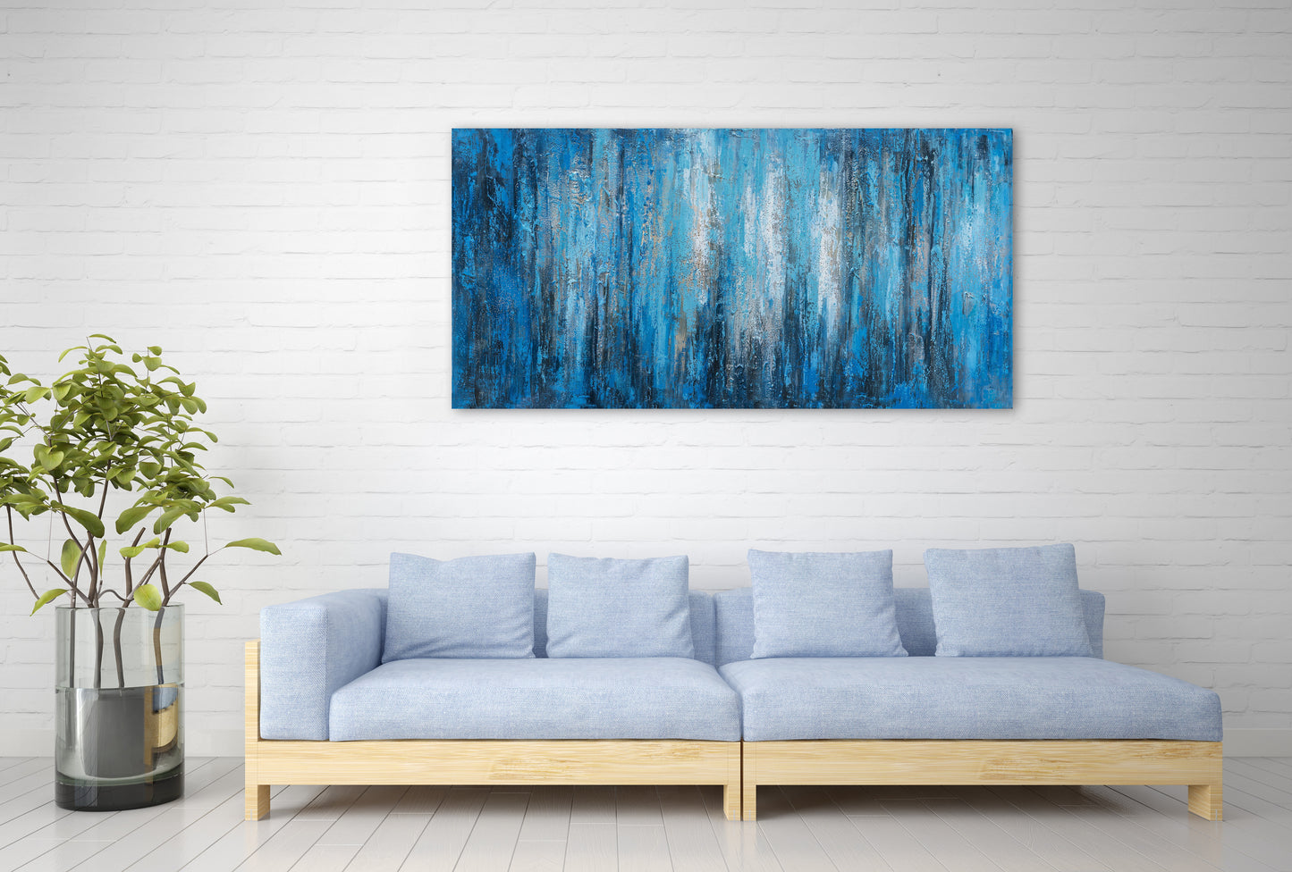 "A Sea of Blue" Hand Painted on Wrapped Canvas