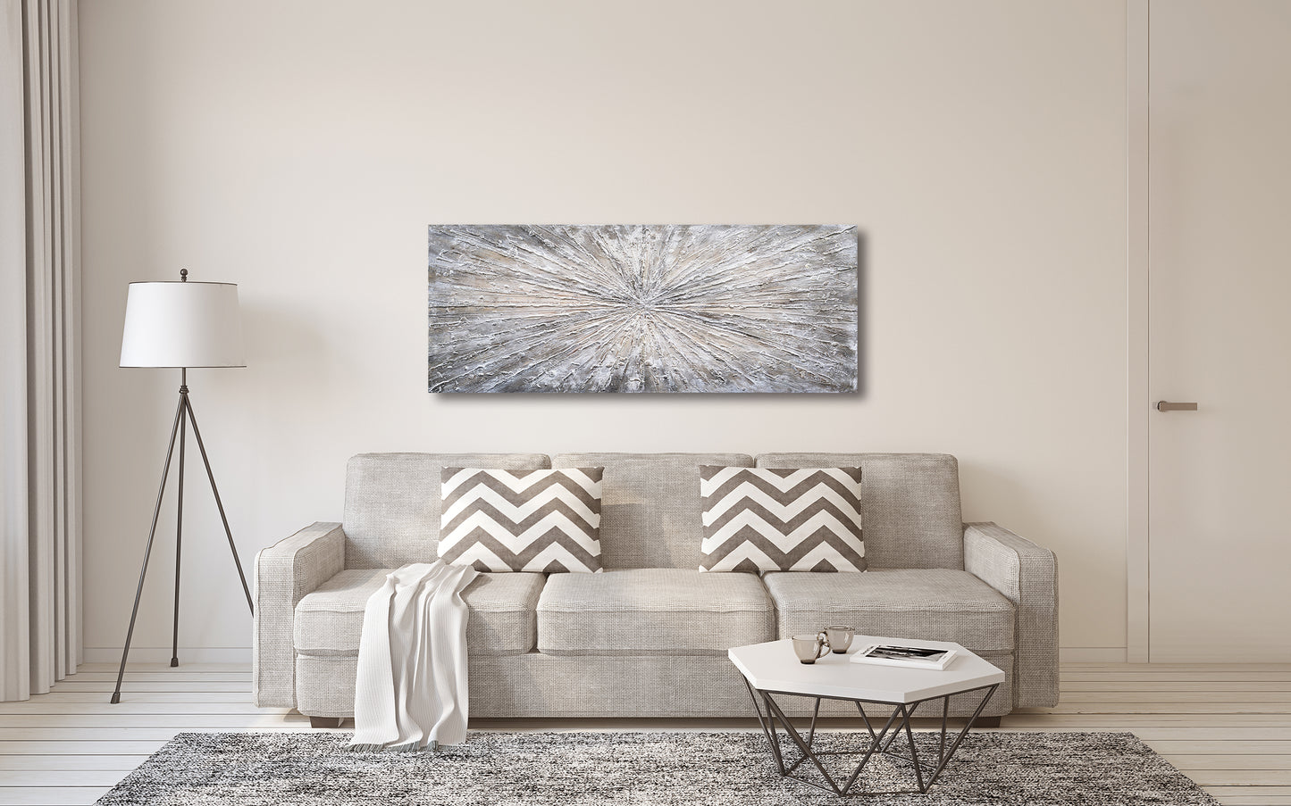 Hand Painted Art "Abstract Sunlight" oil painting on Wrapped Canvas