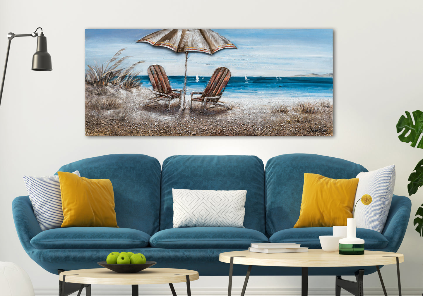 "Beach Chairs" Hand Painted on Wrapped Canvas