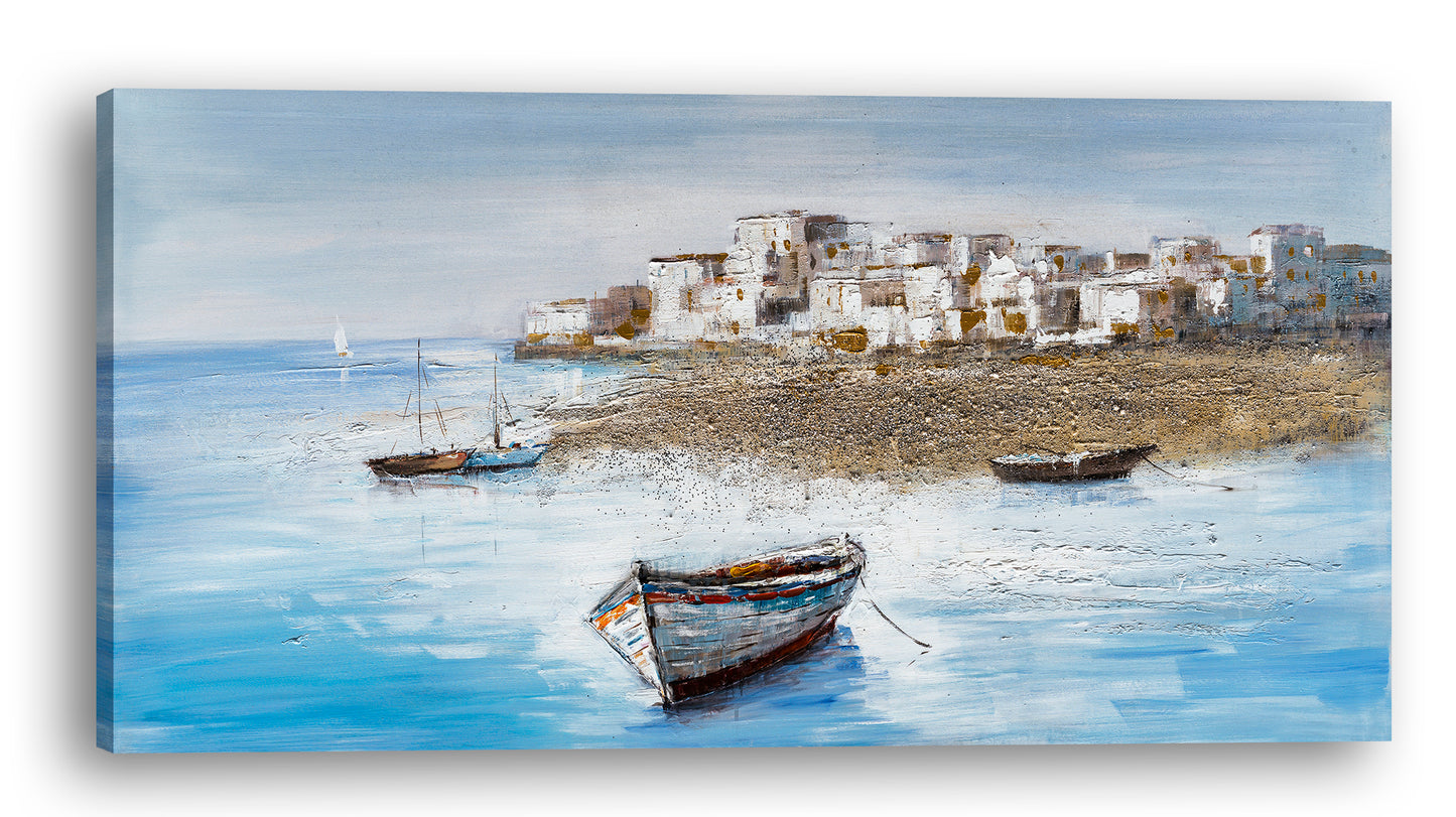 "Drifting Away from the Shore" Hand Painted Canvas