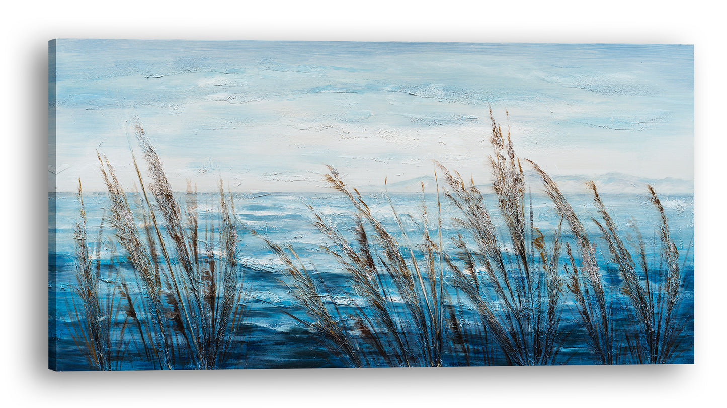 "Plants by the Water I" Hand Painted Canvas