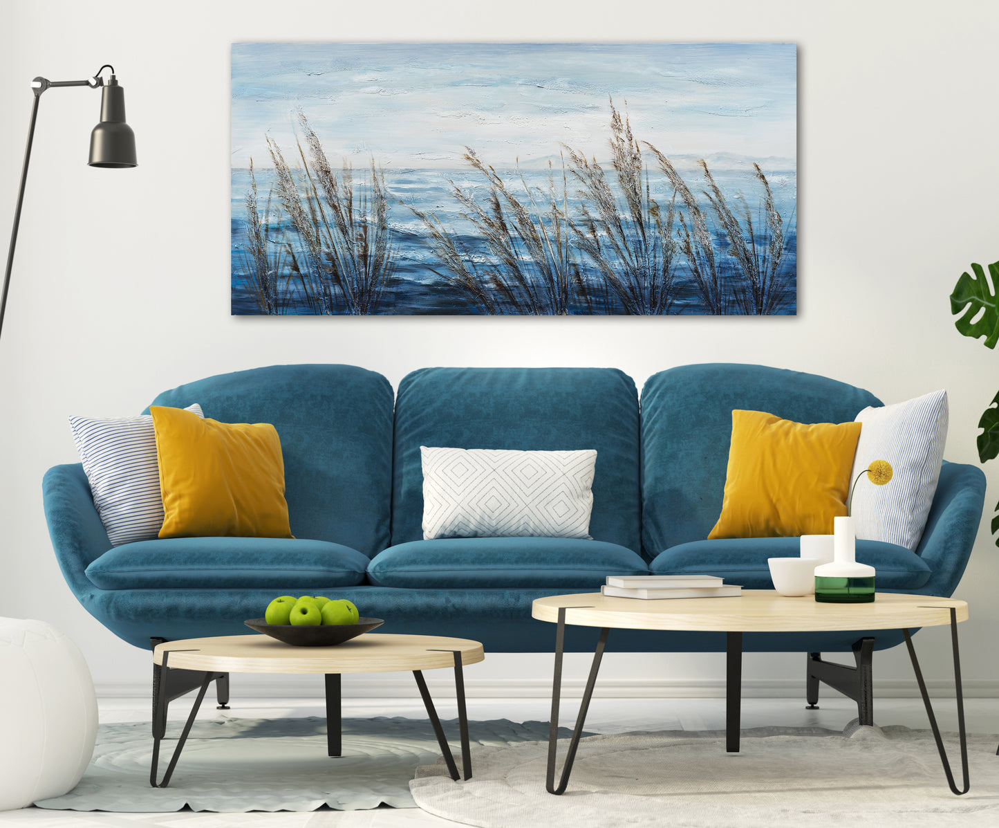 "Plants by the Water I" Hand Painted Canvas