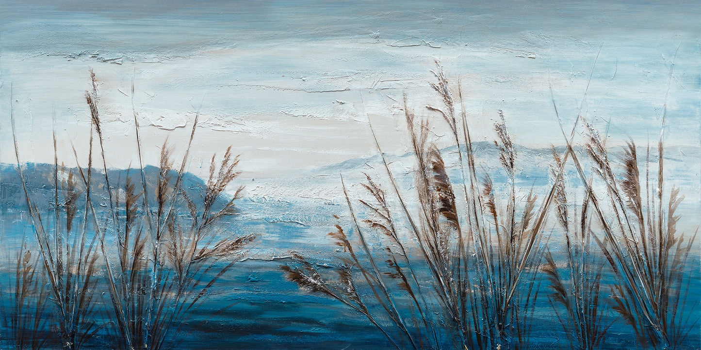 "Plants by the Water II" Hand Painted on Wrapped Canvas