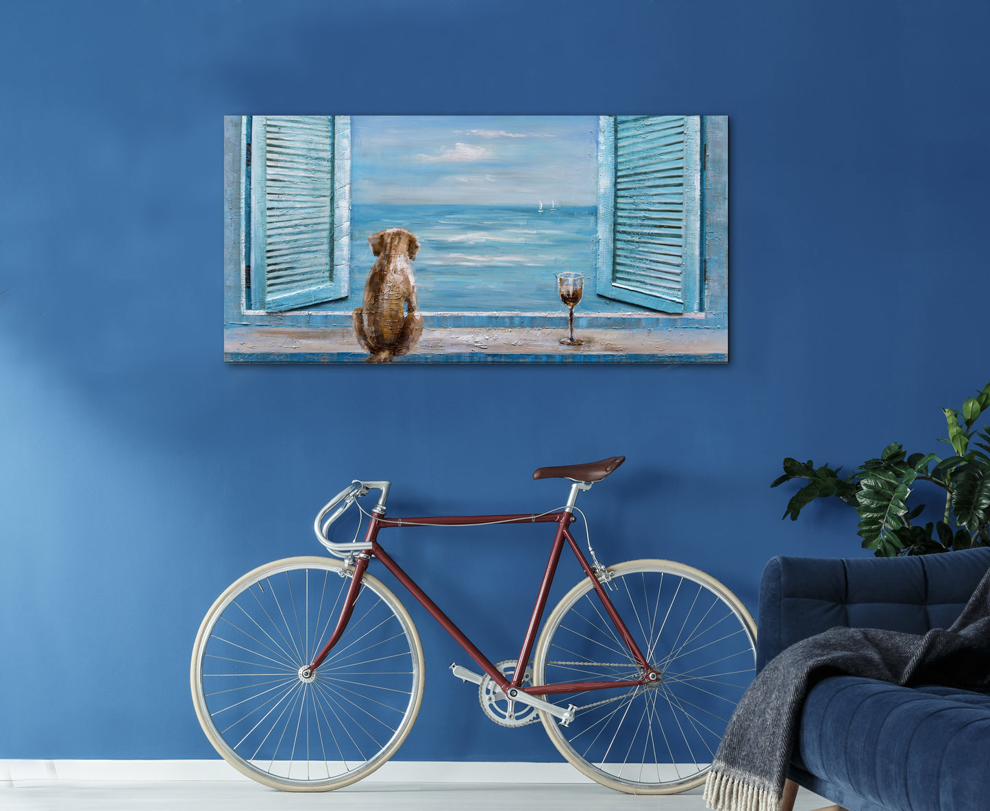 "Waiting For My Best Friend" Hand Painted on Wrapped Canvas