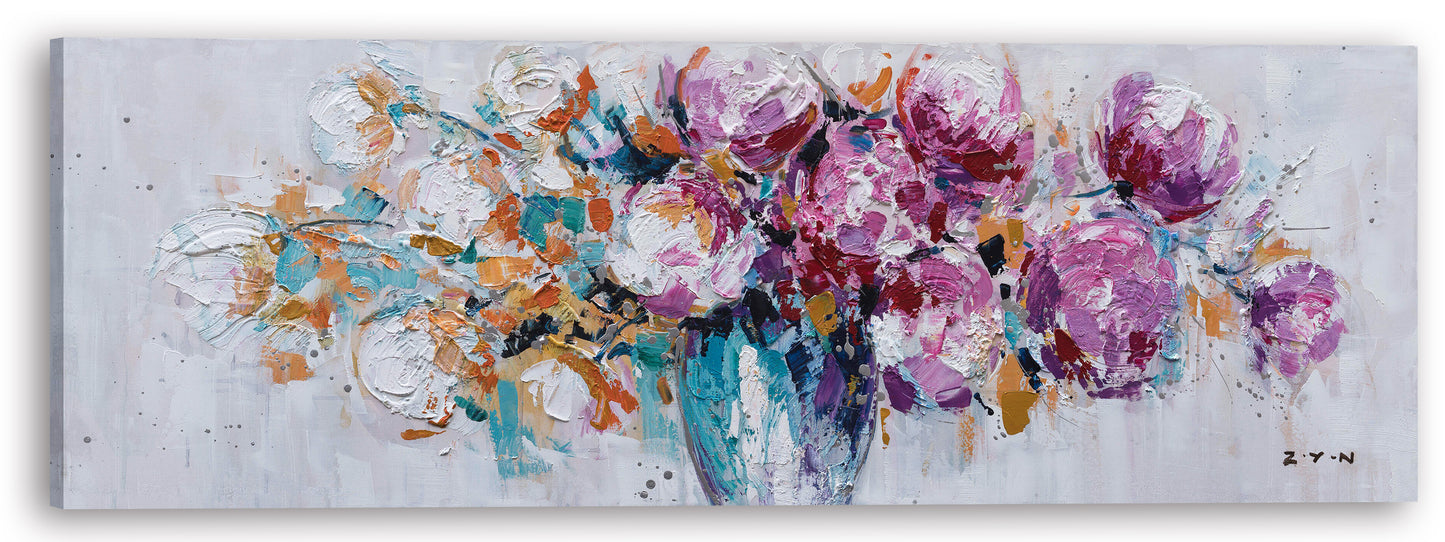 "Pink Peonies" Hand Painted on Wrapped Canvas