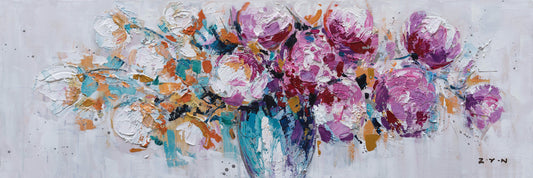 "Pink Peonies" Hand Painted on Wrapped Canvas