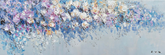 "A Rush of Blue and Purple" Hand Paint on Wrapped Canvas
