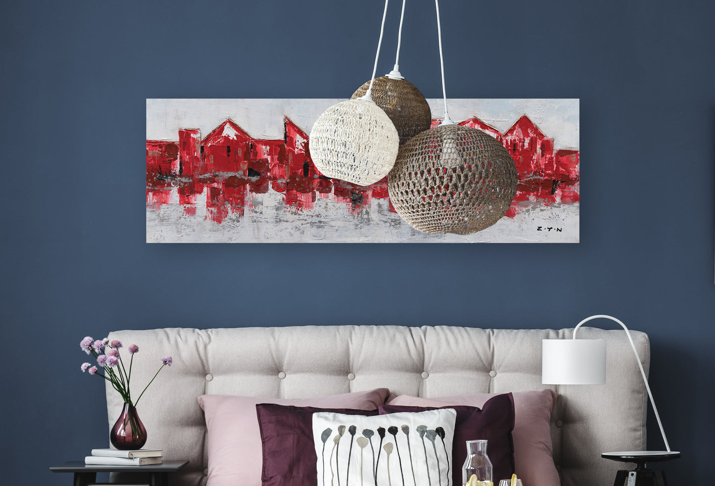 "Shades of Red" Hand Painted on Wrapped Canvas