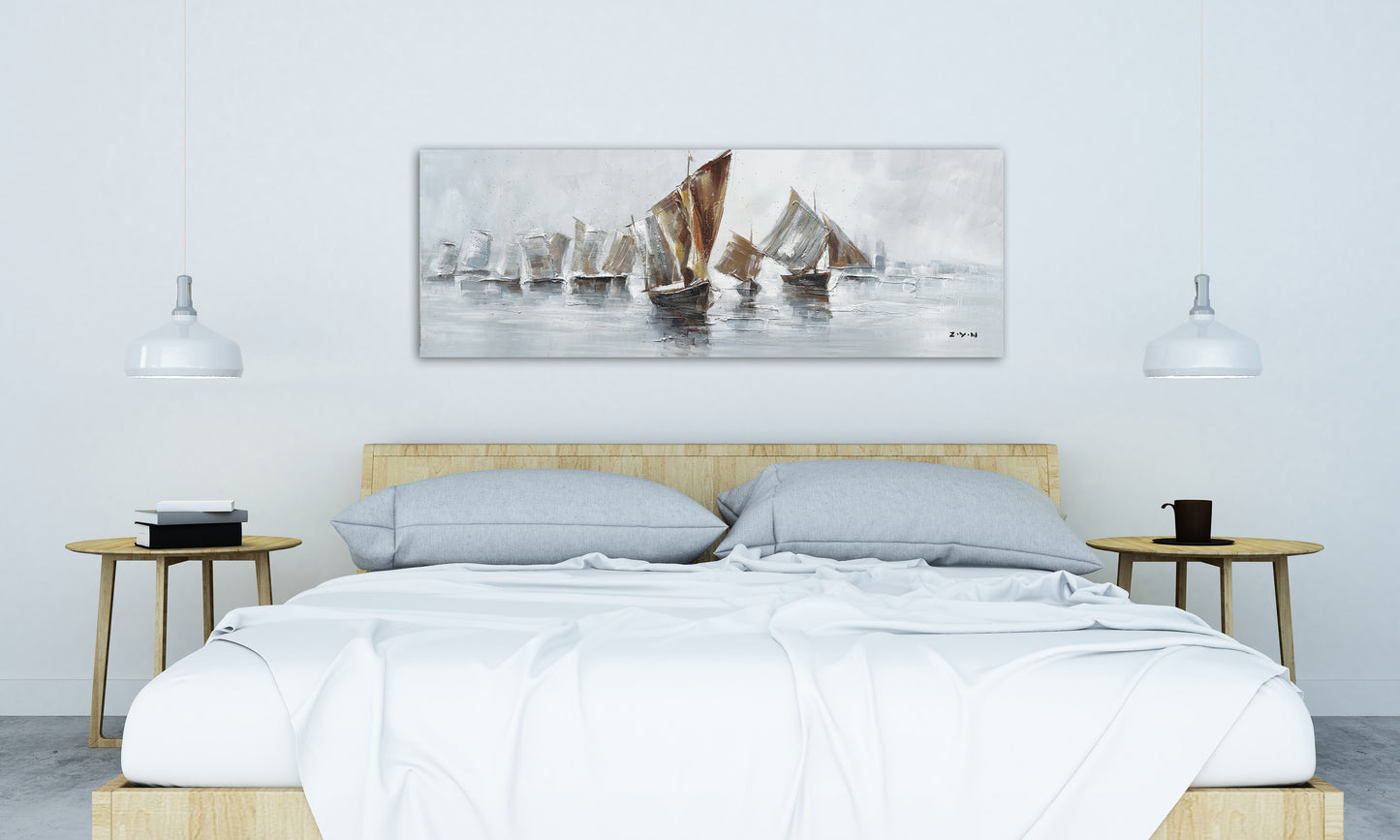 "Coming Home from Sea" Hand Painted on Wrapped Canvas