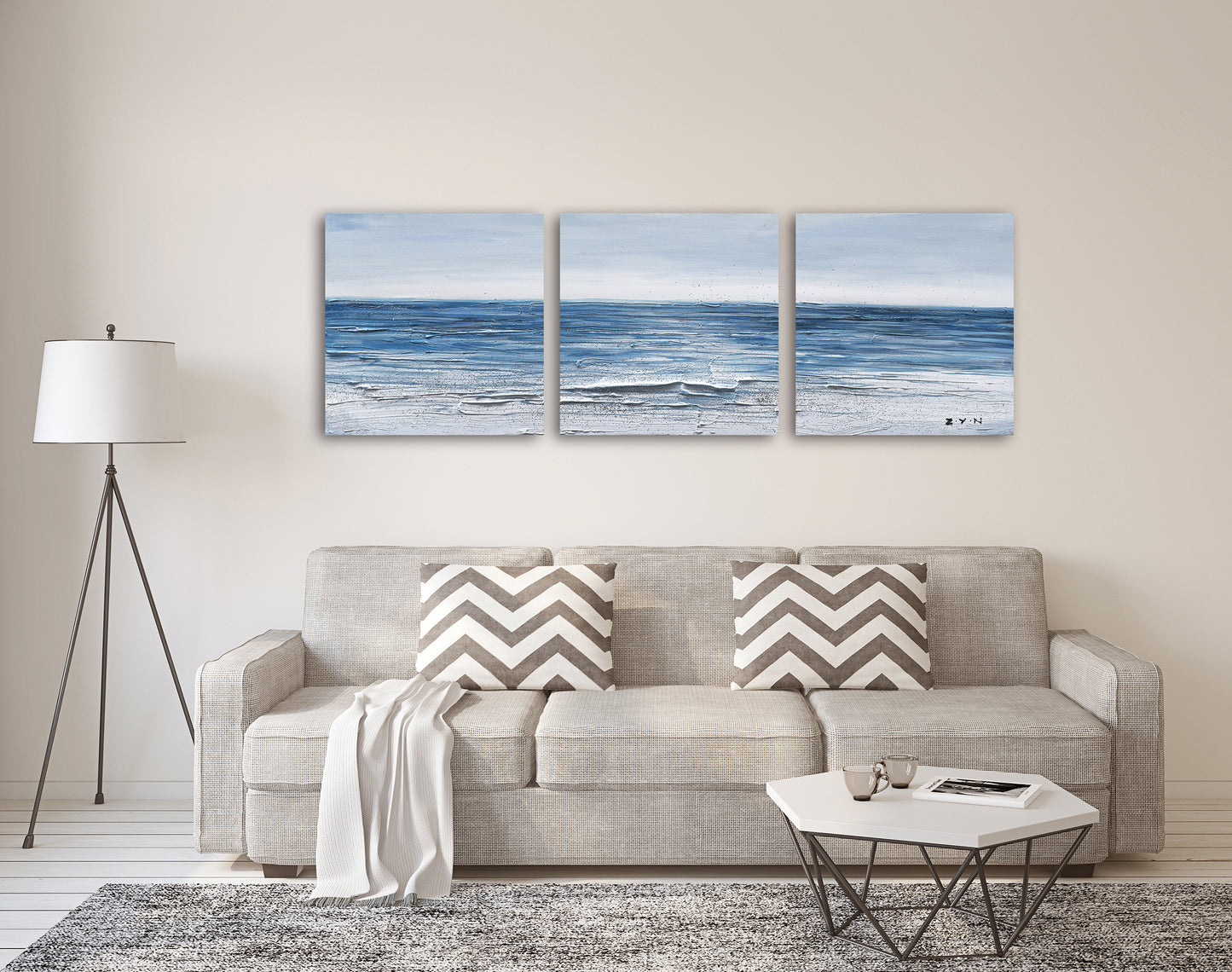 "Calm Waves" Hand Painted on Wrapped Canvas