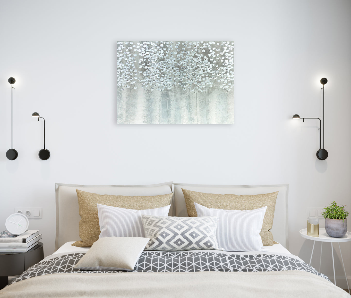 "Silver Forest" Hand Painted on Wrapped Canvas