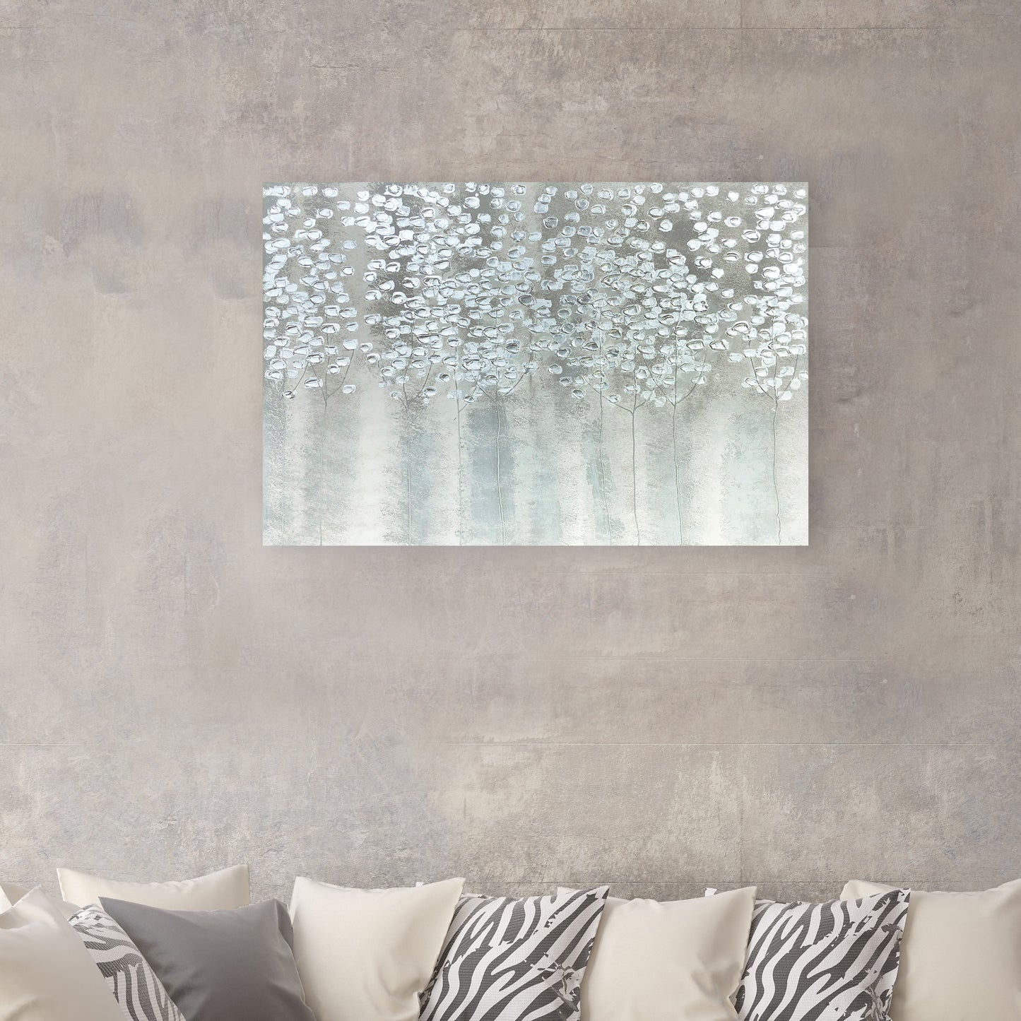 "Silver Forest" Hand Painted on Wrapped Canvas