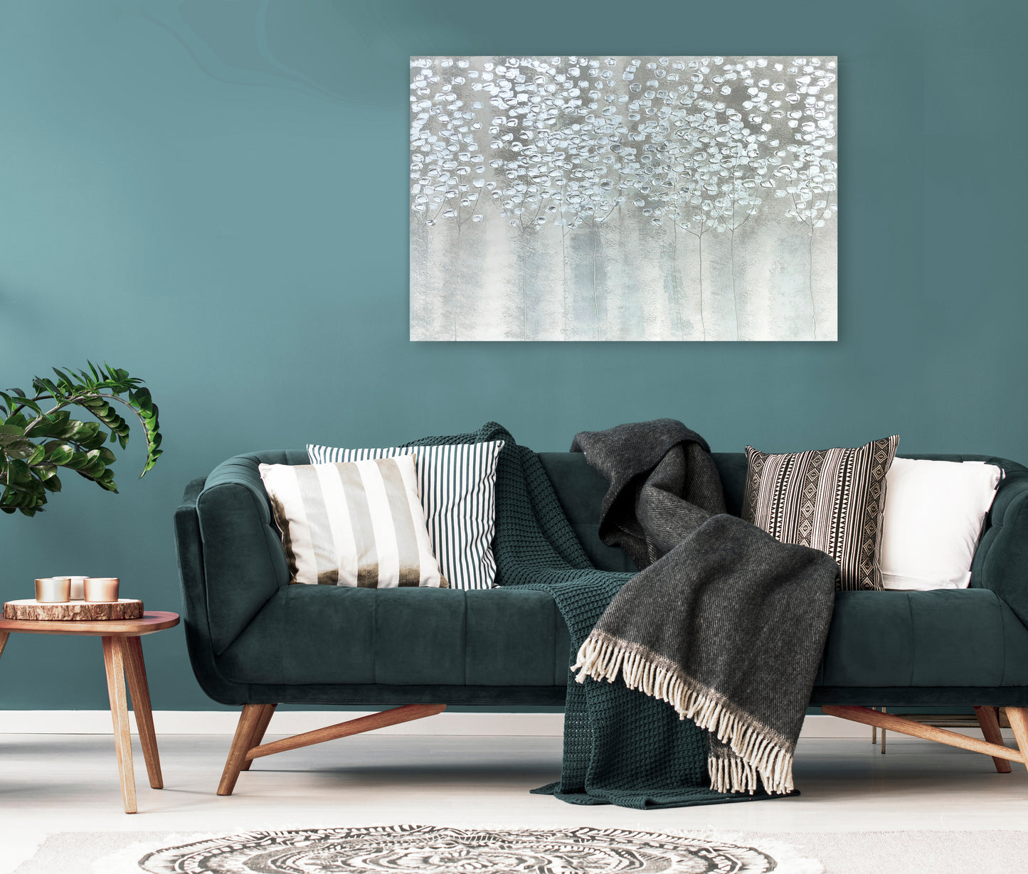 "Silver Forest" Hand Painted on Wrapped Canvas