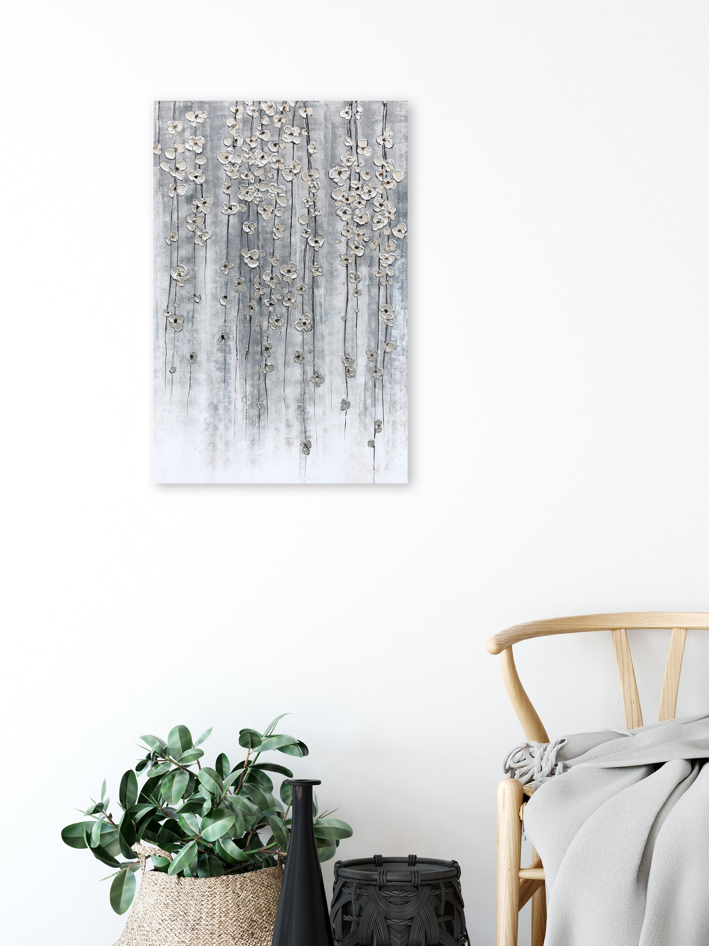 "Silver Autumn" Hand Painted on Wrapped Canvas