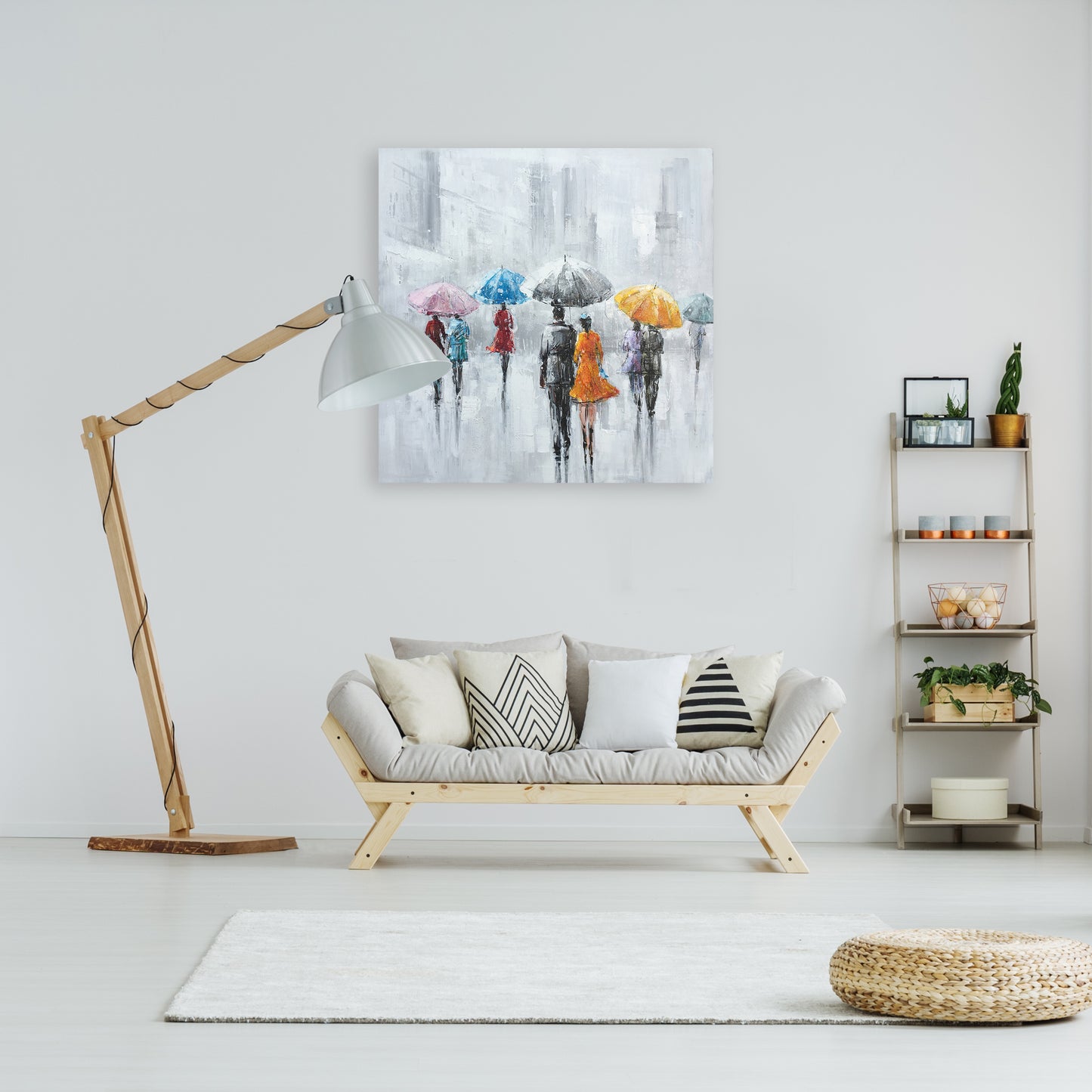 "Rainy Days in the City I " Hand Painted on Wrapped Canvas