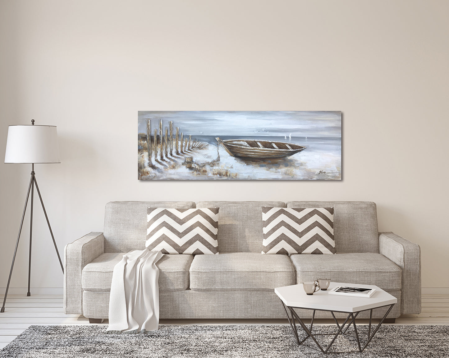 "Wooden Boat" Hand Painted on Wrapped Canvas